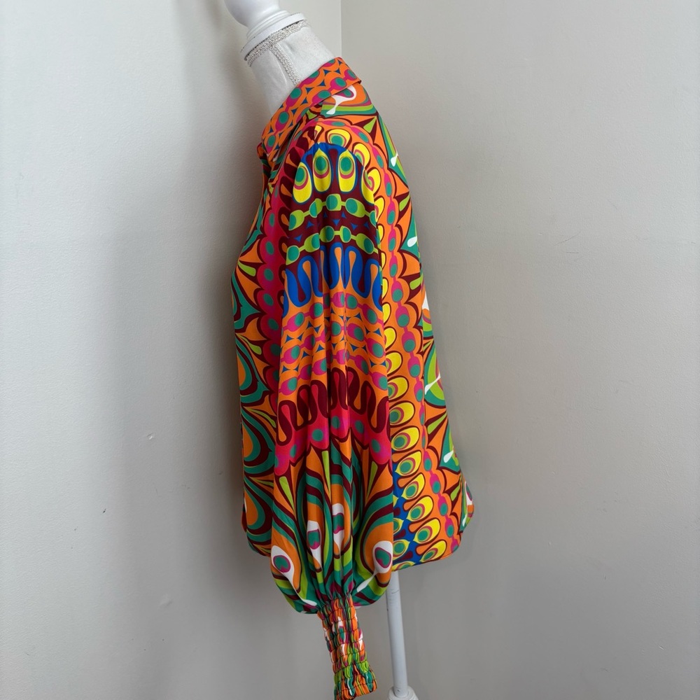 ALEXIS Multicolor Patterned Blouse Size Small - image 4